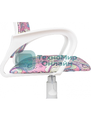 Кресло детское Бюрократ BuroKIDS 1 W мультиколор луна розовая крестов. пластик пластик белый