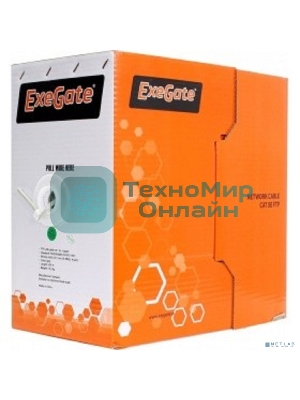 Кабель Exegate UTP EX264556RUS 4 пары кат.5e Exegate чистая 100% медь, бухта 305м, серый, PVC