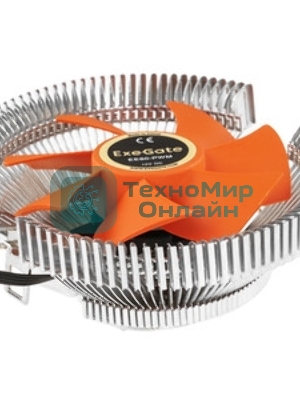 Кулер для процессора ExeGate EE80-PWM серебристый/красный, 90 мм, алюминий, 2400 об/мин, 24 дБ, 4 pin, 65 Вт, 50 мм
