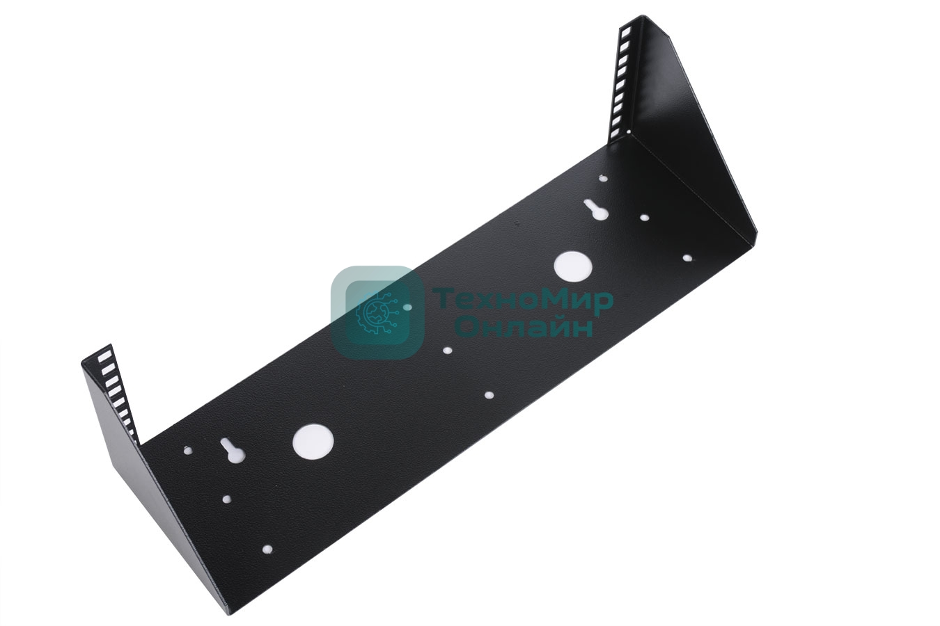 Кронштейн телекоммуникационный настенный вертикальный 2U, черный КНО-В-2U-9005