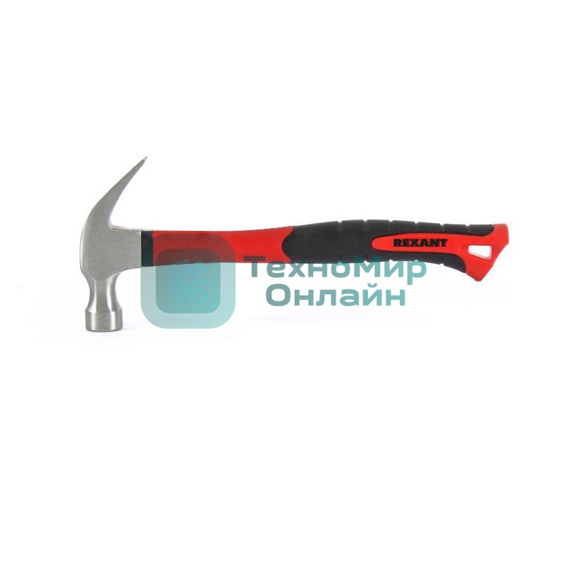 Молоток-гвоздодер Rexant с фибергласовой рукояткой 450 г