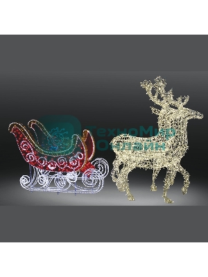 Фигура олени с санями Neon-night