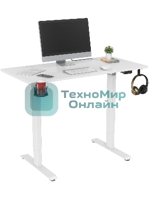 Стол игровой Cactus CS-ED-WWT столешница МДФ белый, каркас белый