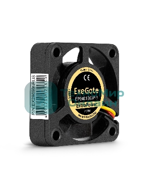 Вентилятор для корпуса ExeGate ExtraPower EP04010S3P-5 черный, 40 мм, 7500 об/мин, 35 дБ, 3 pin