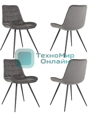 Стул для дома Бюрократ CH-K2_4 комплект 4 шт т.с ерый Holland 18 металл черный на ножках