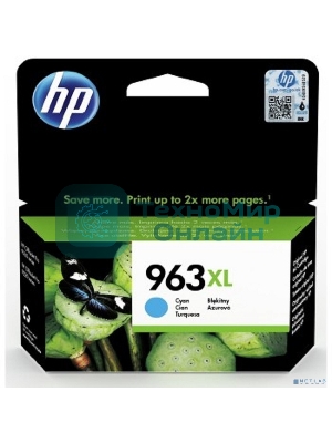 Картридж струйный HP 963XL 3JA27AE голубой увеличенной емкости (1600 стр) для HP OfficeJet Pro 9010, 9013, 9020, 9023