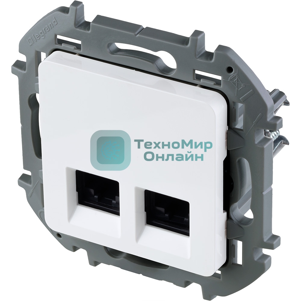 Двойная розетка RJ45 категория 6 UTP белый