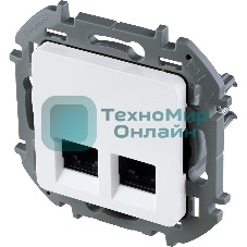 Двойная розетка RJ45 категория 6 UTP белый