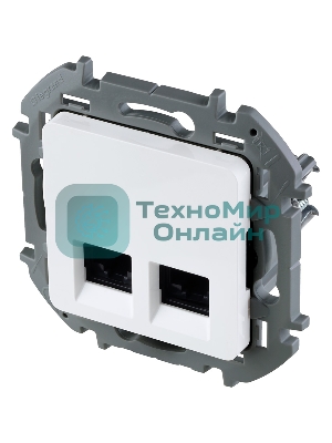 Двойная розетка RJ45 категория 6 UTP белый