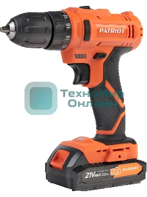 Дрель-шуруповерт аккумуляторная Patriot BR 189UES, Аккумуляторная, 21В, 2 АКБ, Кейс