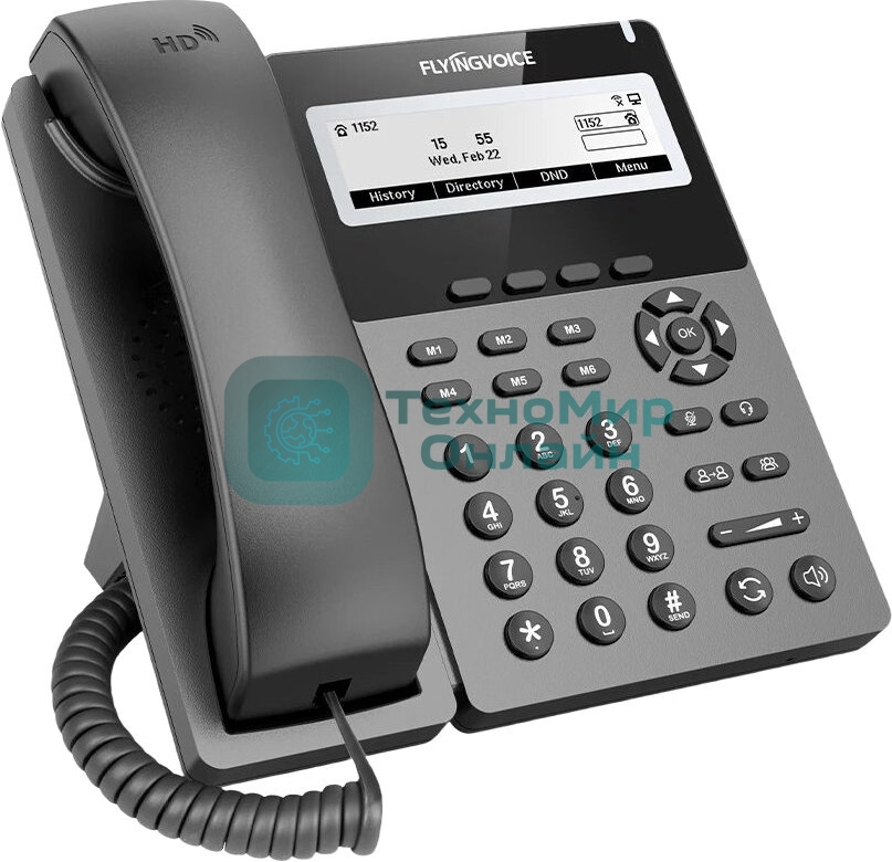Телефон IP Flyingvoice P22G серый (упак.:1шт)