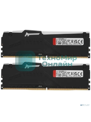 Оперативная память Kingston Fury Beast, DDR5, 16GB (2x8GB), 5200MHz, CL40, DIMM, с радиаторами, RGB, черный