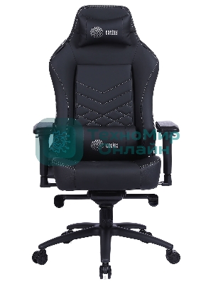 Кресло Cactus CS-CHR-0112BL черный, экокожа, подголовник