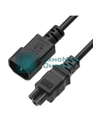 Кабель питания GCR PROF 3.0m, С14 - С5, черный, 3x1,5мм, GCR-55969