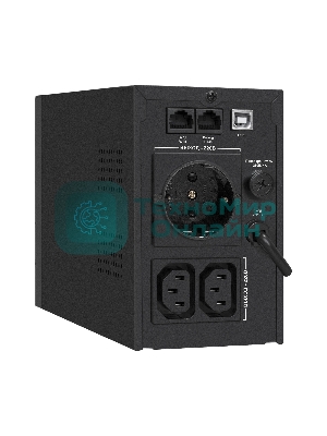 Источник бесперебойного питания ExeGate SpecialPro UNB-1000.LED.AVR.1SH.2C13.RJ.USB 1000VA/550W, LED, AVR,1*Schuko+2*C13, RJ45/11,USB, металлический корпус, черный