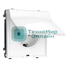 MS108010 Комплект механизма электрической розетки SIGMA Белый глянец 50Hz 2P+E с/з с/ш и крышкой IP44 16A-250V QUANT PRO (SP1080, PR141)