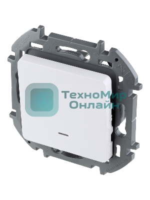 Выключатель 1-клавишный с подсветкой/индикацией 10AX 250 В белый