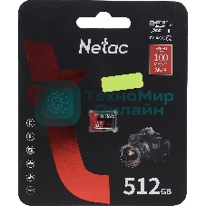Флеш карта NeTac P500 Extreme Pro MicroSDXC 512Gb V30/A1/C10 up to 100Mb/s