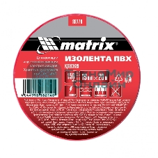 Изолента ПВХ Matrix, 19 мм х 20 м, красная, 150 мкм