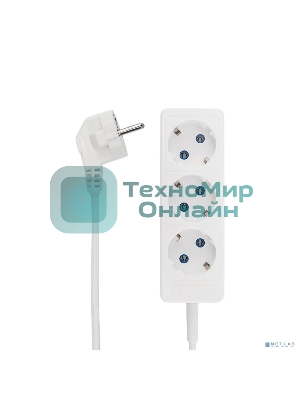 Удлинитель PROconnect 3 гнезда, 3 м, 3х0.75 мм², с/з, белый