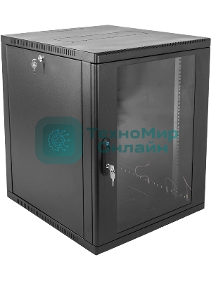 Шкаф ЦМО телекоммуникационный настенный сварной 12U (600 500) съемные стенки, дверь стекло, черный