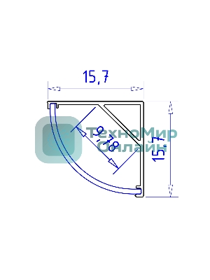 Алюминиевый профиль Ambrella light GP2100AL серебро 2000*15.7*15.7