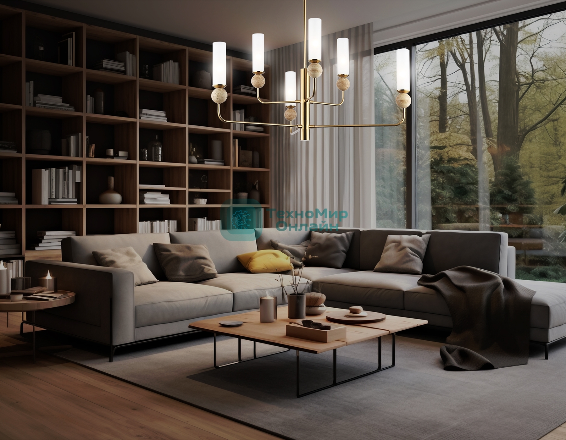 Люстра Ambrella light LH53251/6 BS/FR латунь/белый матовый E14*6 max 40W D1050*1445