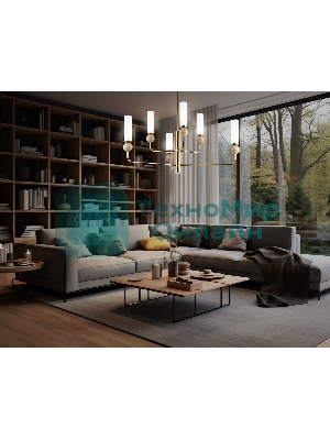 Люстра Ambrella light LH53251/6 BS/FR латунь/белый матовый E14*6 max 40W D1050*1445