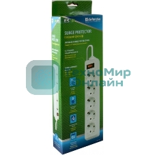 Сетевой фильтр Defender ES 99481 белый, 1.8 м, EURO, 5 розеток, 2200 Вт