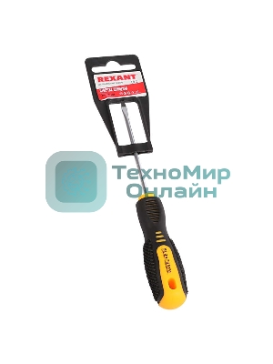 Отвертка шлицевая Rexant SL 3х75 мм, двухкомпонентная рукоятка