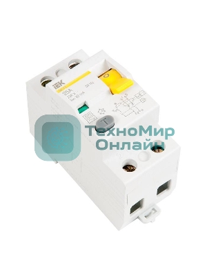 Выключатель дифференциального тока (УЗО) 2п 25А 30мА тип AC ВД1-63 IEK MDV10-2-025-030