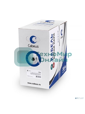 Кабель витая пара Cabeus UTP-4P-Cat.5e-SOLID-GY-LIGHT UTP (U/UTP), категория 5e, 4 пары 0,47мм (24 AWG), PVC нг(А)-LS, серый (305 м)