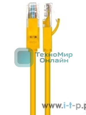 Патч-корд Greenconnect UTP прямой ethernet 0.5m cat.5е, RJ45, литой (Желтый) (GCR-LNC02-0.5m)