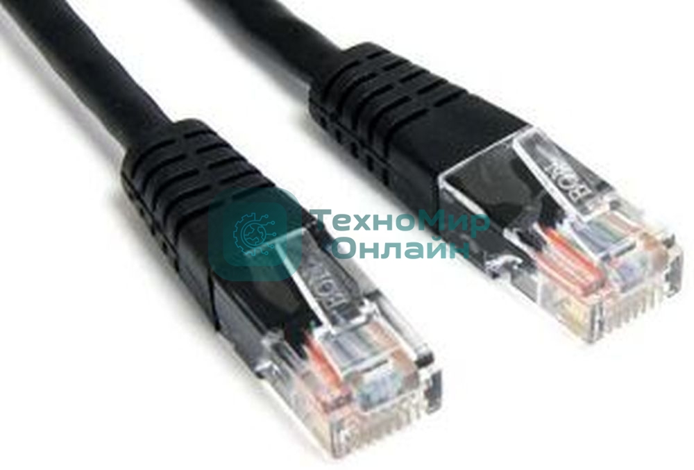 Патч-корд LANMASTER TWT UTP cat.5e, с заливными колпачками, 15.0 м, черный