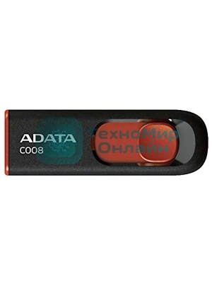 Флешка USB ADATA С008 (AC008-32G-RKD), 32Gb, USB 2.0, R/W 15/5, черный/красный