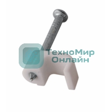 Крепеж кабеля плоский Rexant 4 х 2 мм, белый (упак. 50 шт)