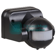 Детектор движения ДД 009 1100Вт угол обз. 180град. дальн. 12м IP44 черный IEK LDD10-009-1100-002