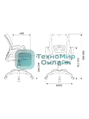 Кресло Бюрократ CH-W695NLT TW-06A TW-13A розовый, сетка/ткань, 120 кг, механизм качания