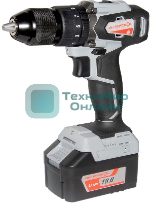 Дрель-шуруповерт ИНТЕРСКОЛ ДАУ-13/18ВК, 18 В, 1,5 Ач, 45 Нм, щеточный, ударный