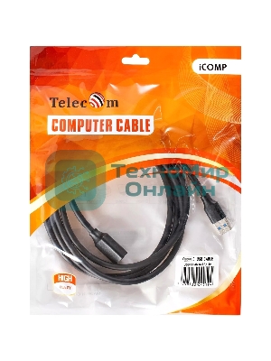 Кабель удлинительный USB3.0 Am-Af 1.8m Telecom черный (TUS708-1.8M)