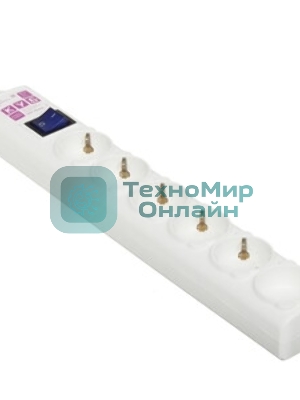 Сетевой фильтр PowerCube, PC 5 м 6 р, белый, 16А, SPG6-A2