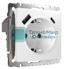 Розетка с заземлением, шторками и USB тип A+C (белый)