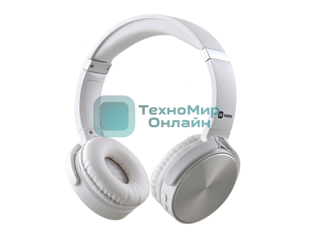 Беспроводные/проводные наушники Harper HB-217 белый, накладные, Bluetooth + проводной, складная конструкция, до 5 ч