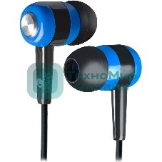 Наушники проводные Defender Basic 616 черный/синий, внутриканальные, Jack 3.5 мм