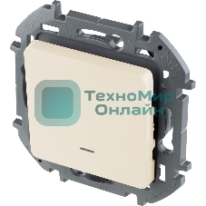 Выключатель 1-клавишный с подсветкой/индикацией 10AX 250 В слоновая кость