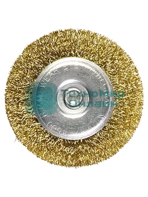 Щетка для дрели Matrix 30 мм, плоская со шпилькой, латунированная витая проволока
