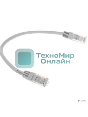 Патч-корд медный UTP Cablexpert PP10-0.25M cat.5, 0.25м, литой, многожильный, серый