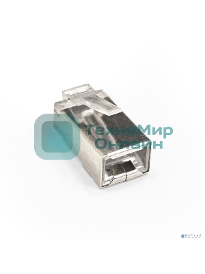 Коннектор ExeGate PL45-C5-8P8C-SH-100 RJ-45 cat.5e (8P8C) под одножильный кабель, экранированный, золотое напыление (100 шт)