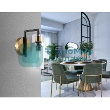 Настенный светильник Ambrella light LH56119 BK/BS/CL черный/латунь/прозрачный E14 max 40W 150*100*210