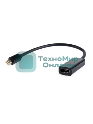 Переходник miniDisplayPort - HDMI, Cablexpert A-mDPM-HDMIF-02, 20M/19F, кабель 15 см, черный, пакет